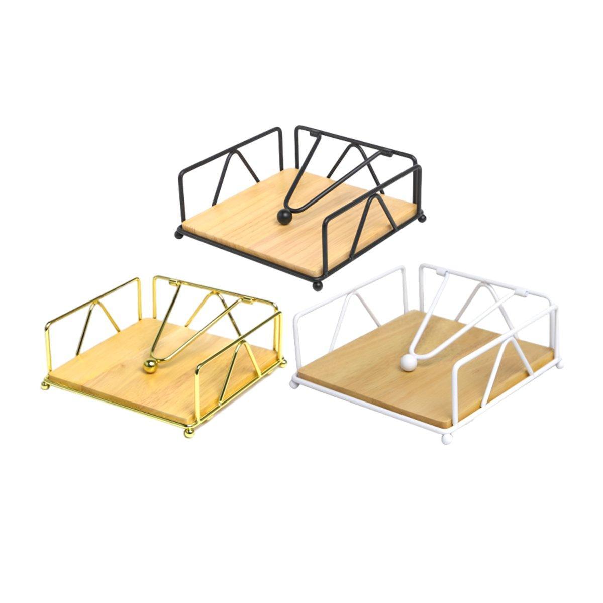 Steel Napkin Holder Serviette Rack Organiser Kitchen Serving Bar 3 Colours - Gold