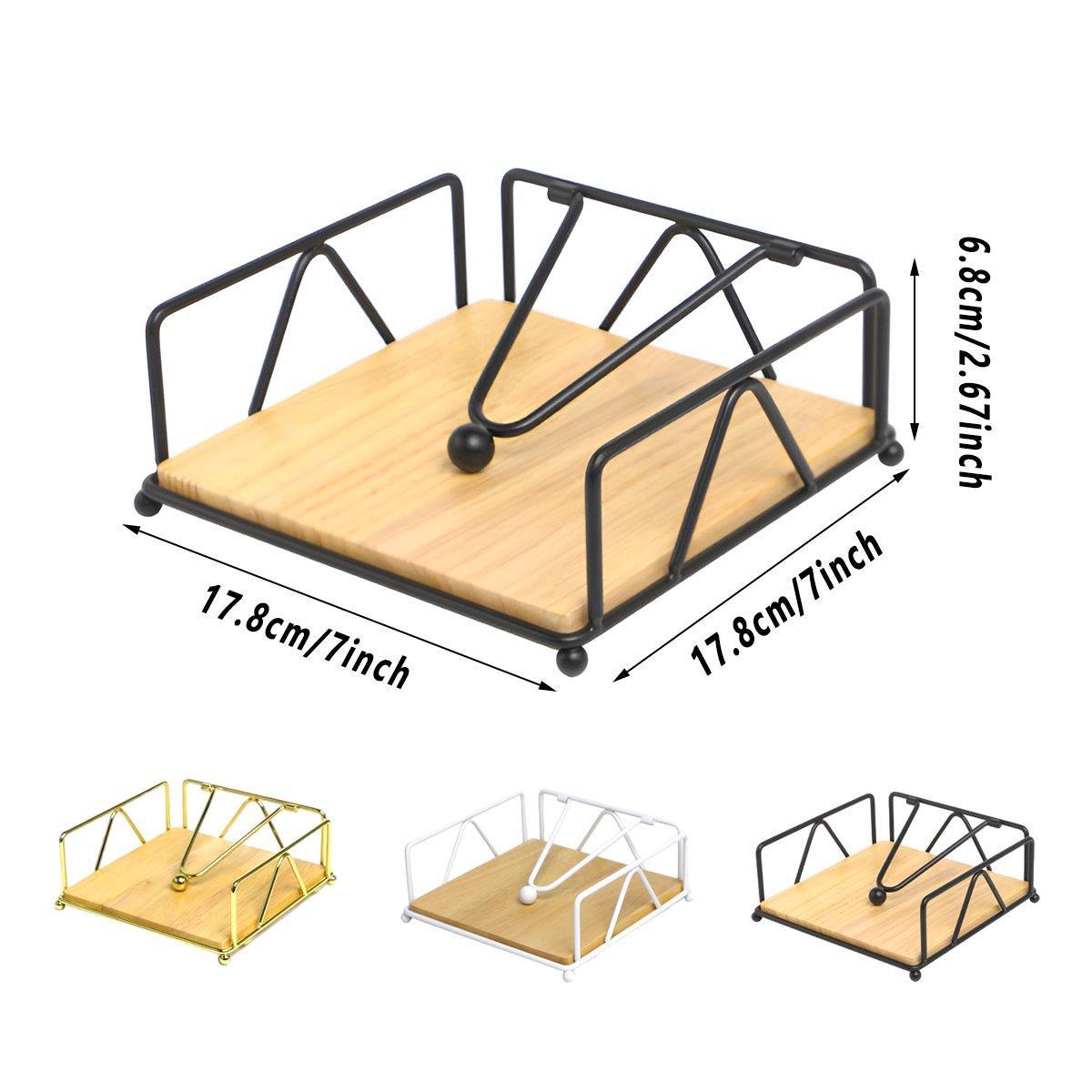 Steel Napkin Holder Serviette Rack Organiser Kitchen Serving Bar 3 Colours - Gold