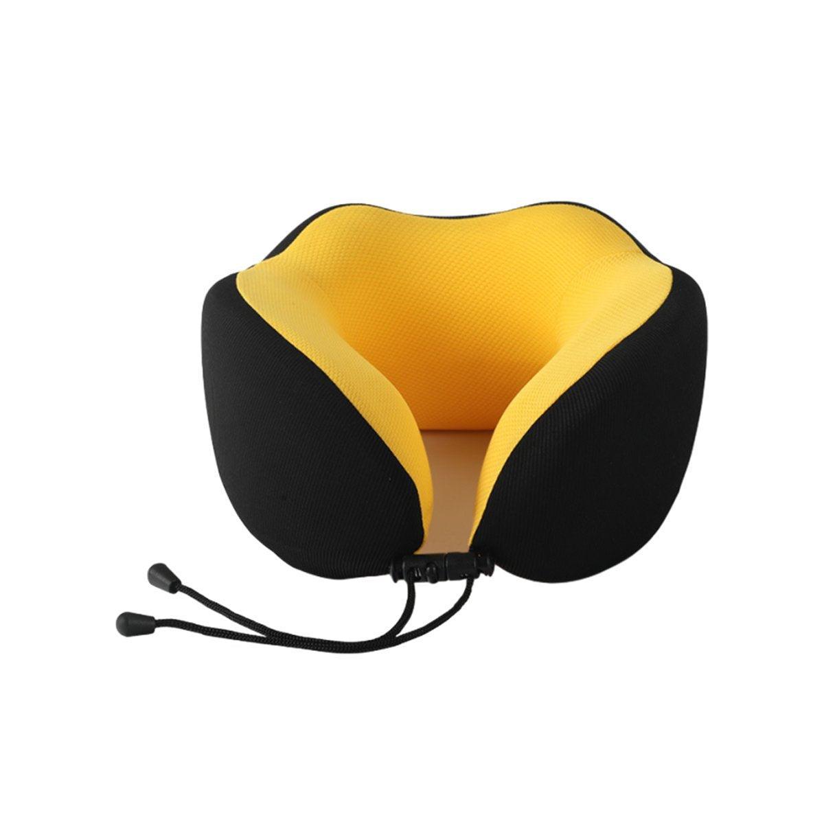 Memory Foam U Shaped Neck Pillow Travel Portable Office Nap Support Pillow - Black