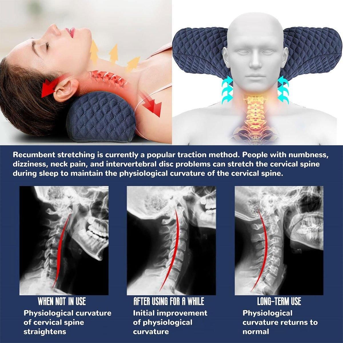 Orthopedic Memory Foam Cervical Neck Pillow for Sleep Support Slow Rebound - White