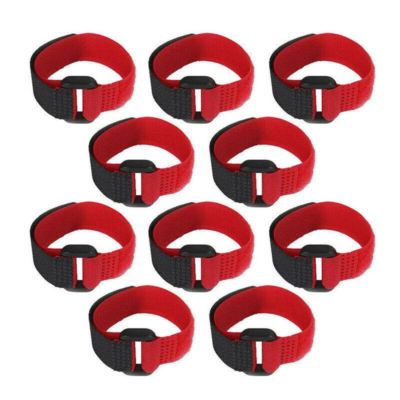 10pcs Rooster Anti Crow Collar Adjustable Nylon Neck Belt Poultry Sound Control - Red