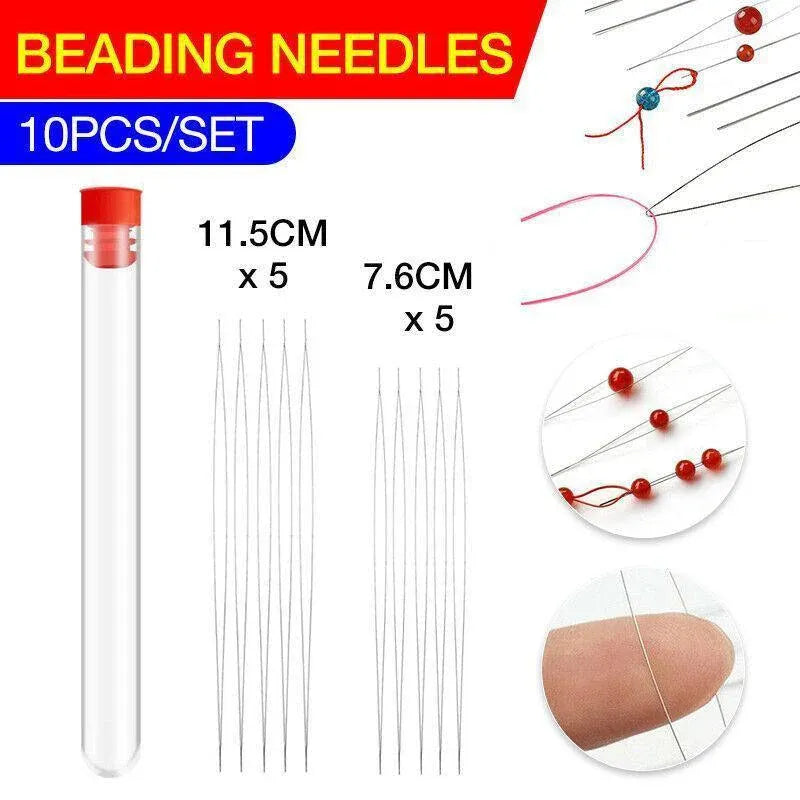10Pc Big Eye Beading Needles for Jewelry &amp; Bracelet DIY