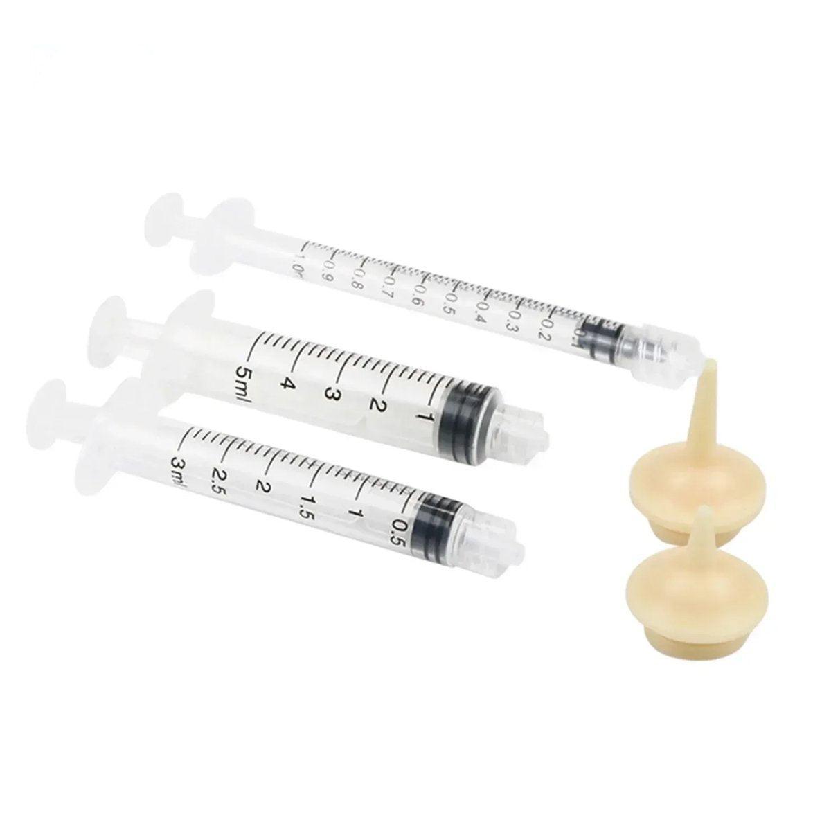 Kitten Puppy Pet Feeding Syringe Feeder Cat Dog Nursing Bottle with Pacifier - L-4PCS