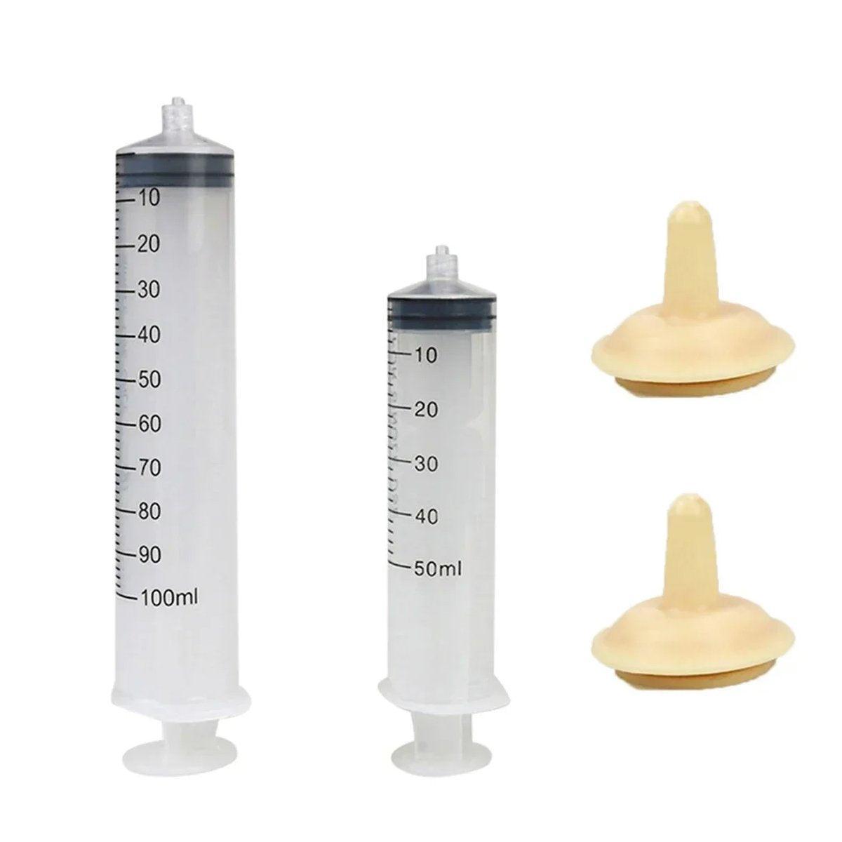 Kitten Puppy Pet Feeding Syringe Feeder Cat Dog Nursing Bottle with Pacifier - M-4PCS