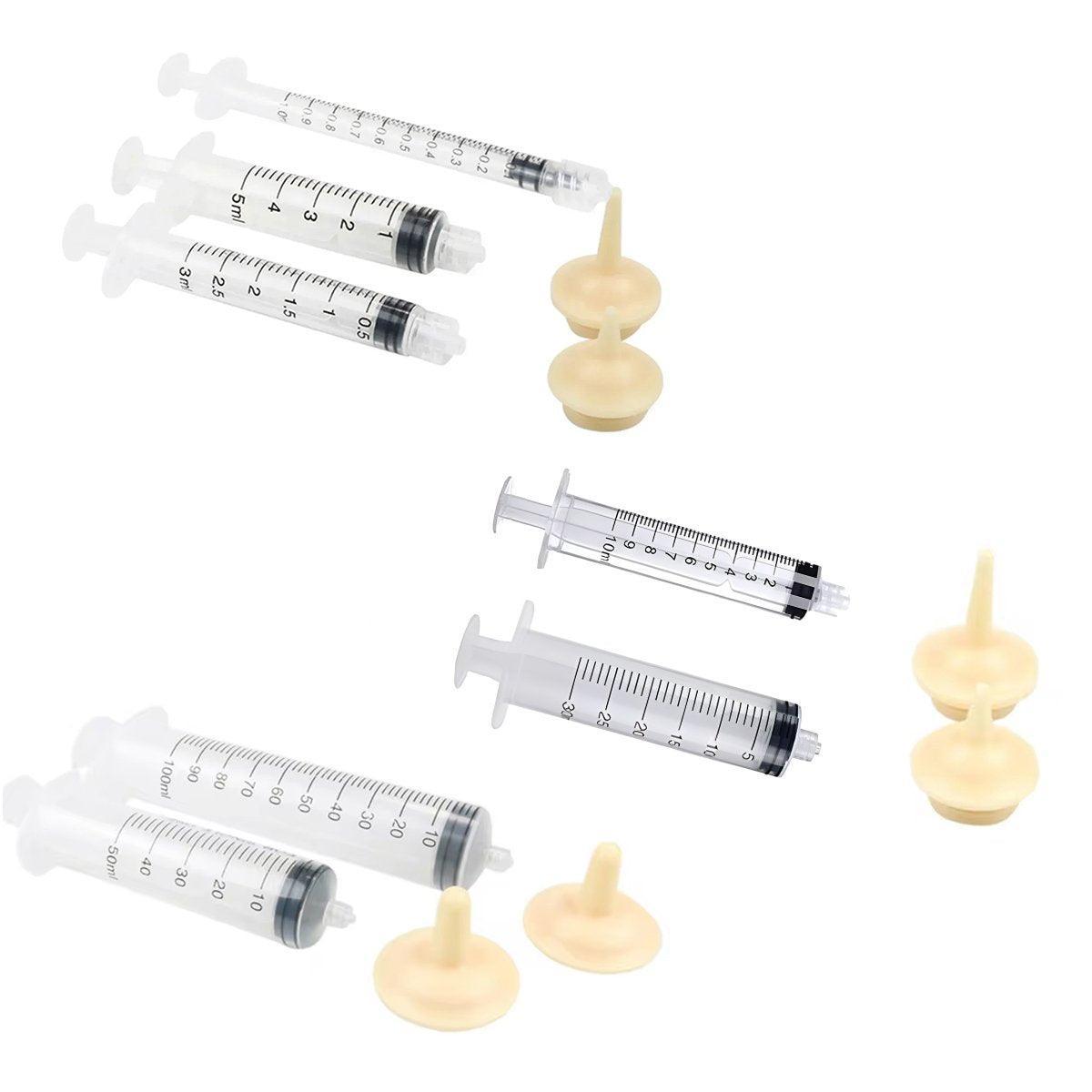 Kitten Puppy Pet Feeding Syringe Feeder Cat Dog Nursing Bottle with Pacifier - S-5PCS