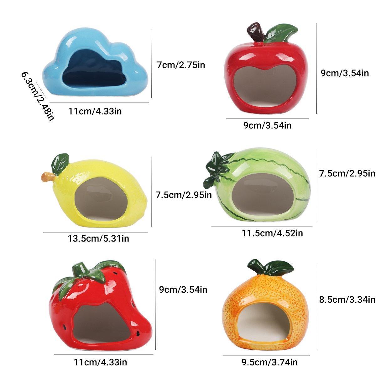 Ceramic Hamster Nest Shelter Landscaping Supplies Small Animal Hideout House - Lemon