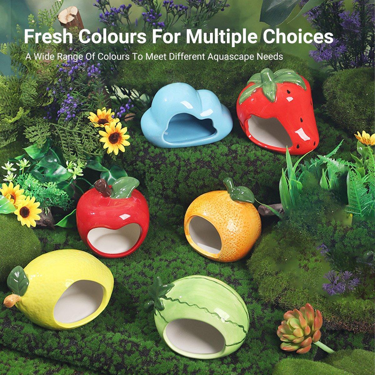 Ceramic Hamster Nest Shelter Landscaping Supplies Small Animal Hideout House - Orange