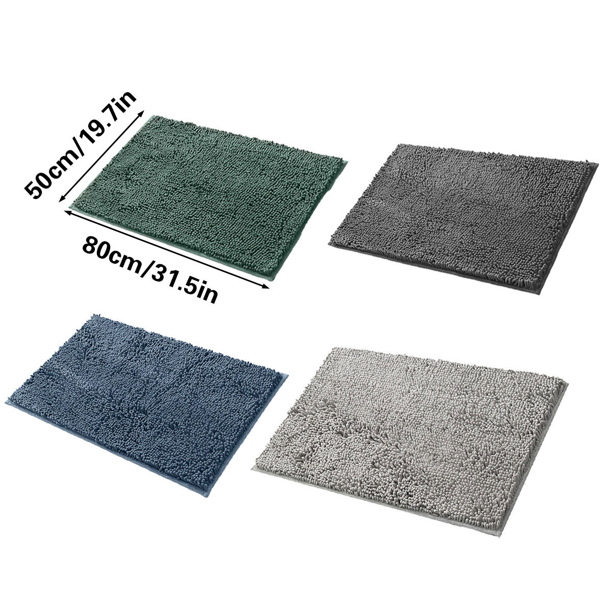 Anti-Slip Bathroom Mat Water-Absorbing Floor Mat Foot Mat Non-Slip Door Mat - Dark Grey