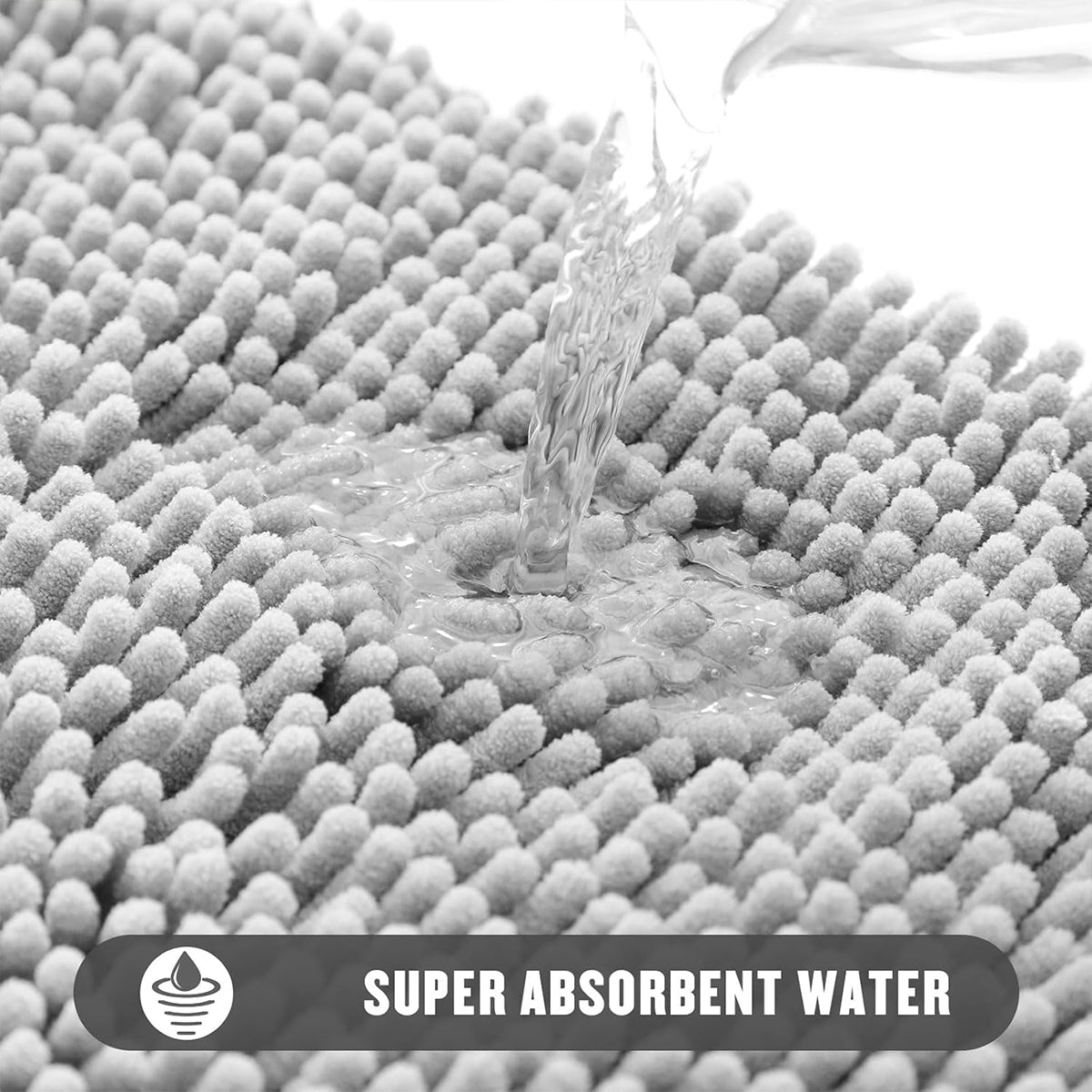 Anti-Slip Bathroom Mat Water-Absorbing Floor Mat Foot Mat Non-Slip Door Mat - Dark Grey