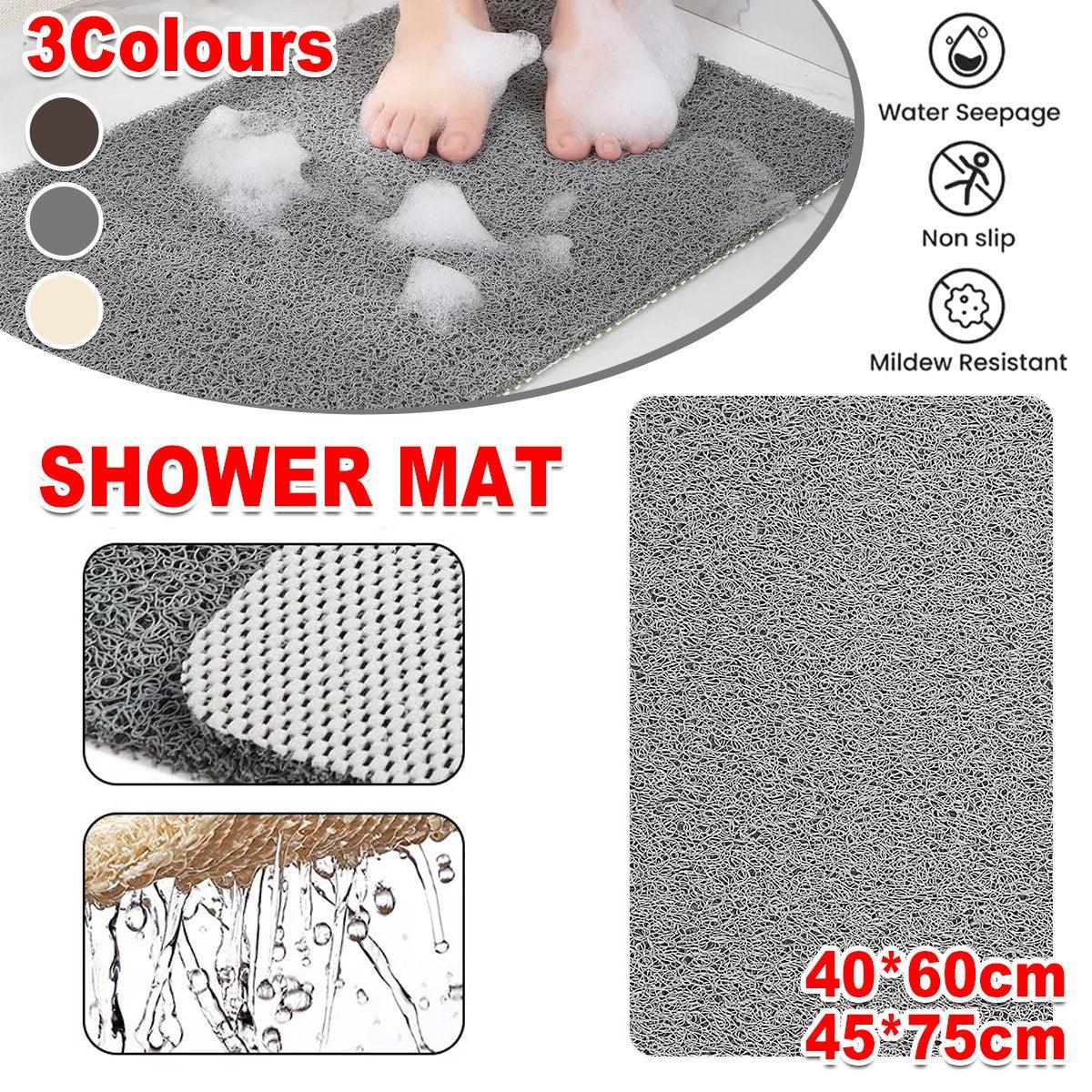 Anti Slip Bathroom Mat Non Slip Shower Floor Mat Quick Dry Soft Comfortable Rug - Grey-45x75cm