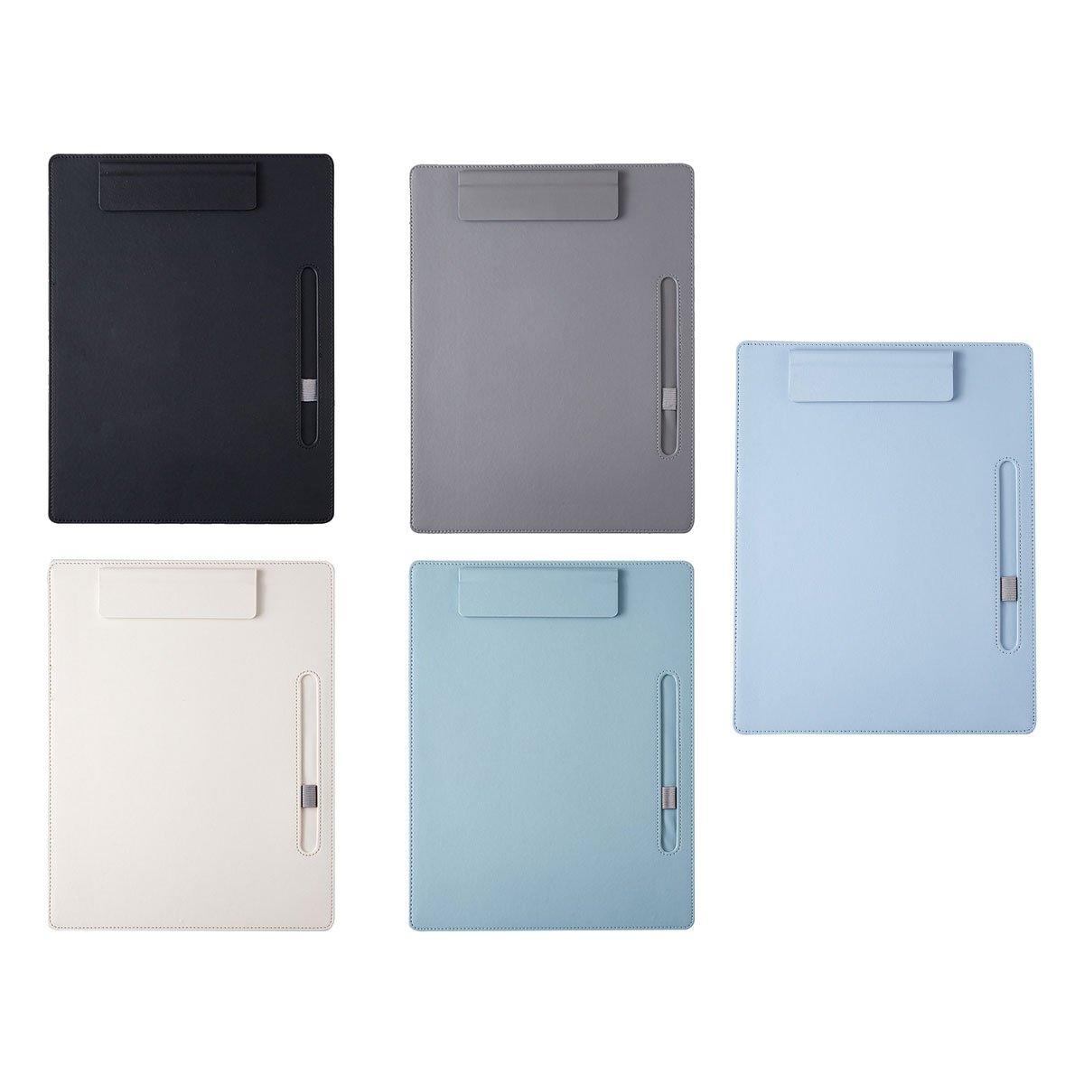 2pcs Leather Clipboard Conference File Holder Hotel Menu Pad Durable Board Clip - Cream