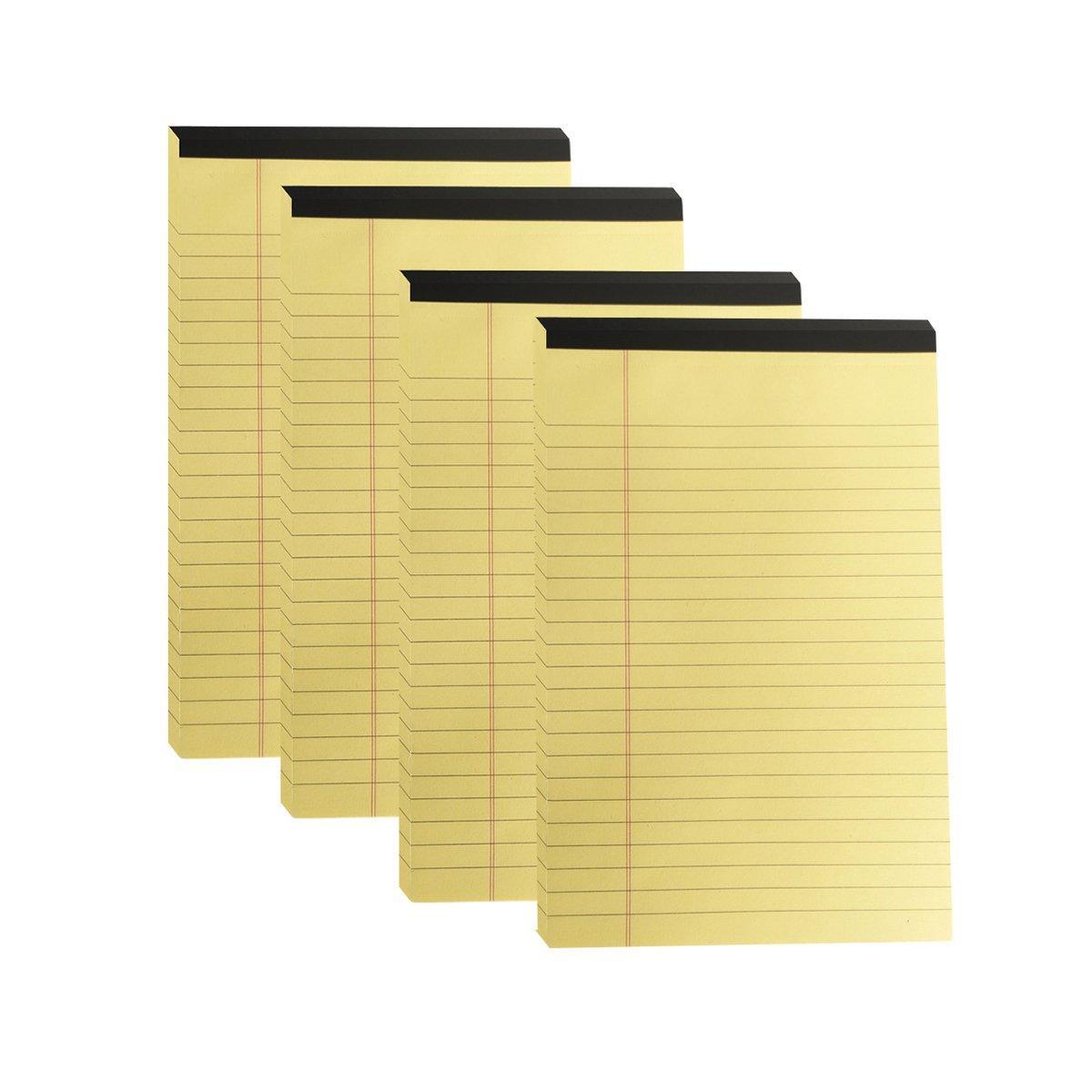 4PCS Tearable Lined Notepad Simple Design Colourful Memo Pad Notebook - White