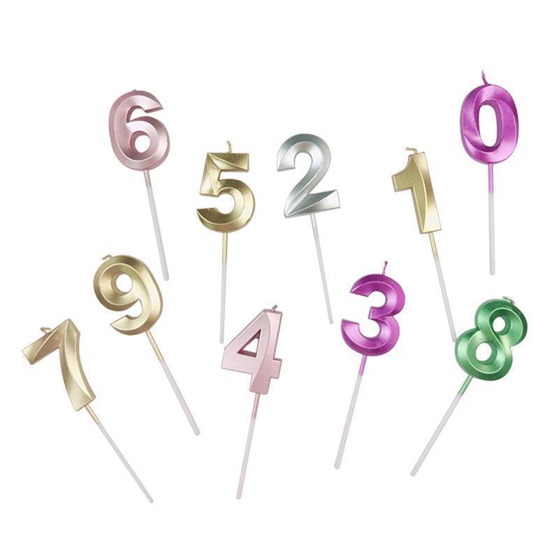 Classic Number Candles Individually Packed With Stand Birthday Make Up Ur Number Rose Gold - Number 0
