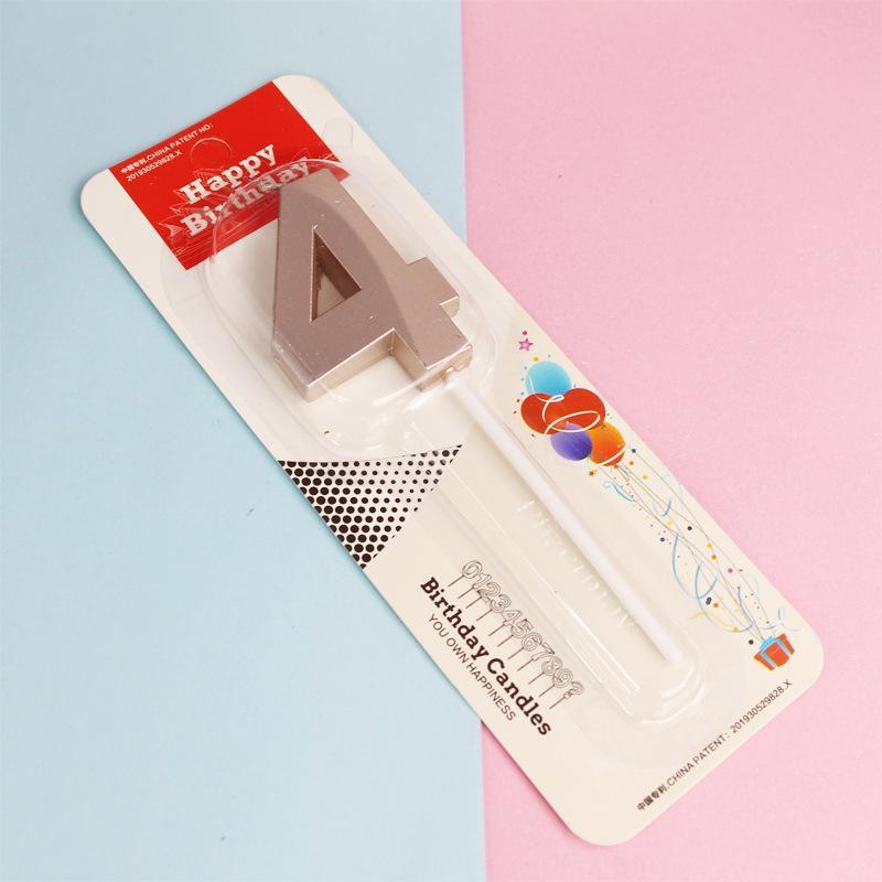 Classic Number Candles Individually Packed With Stand Birthday Make Up Ur Number Rose Gold - Number 0