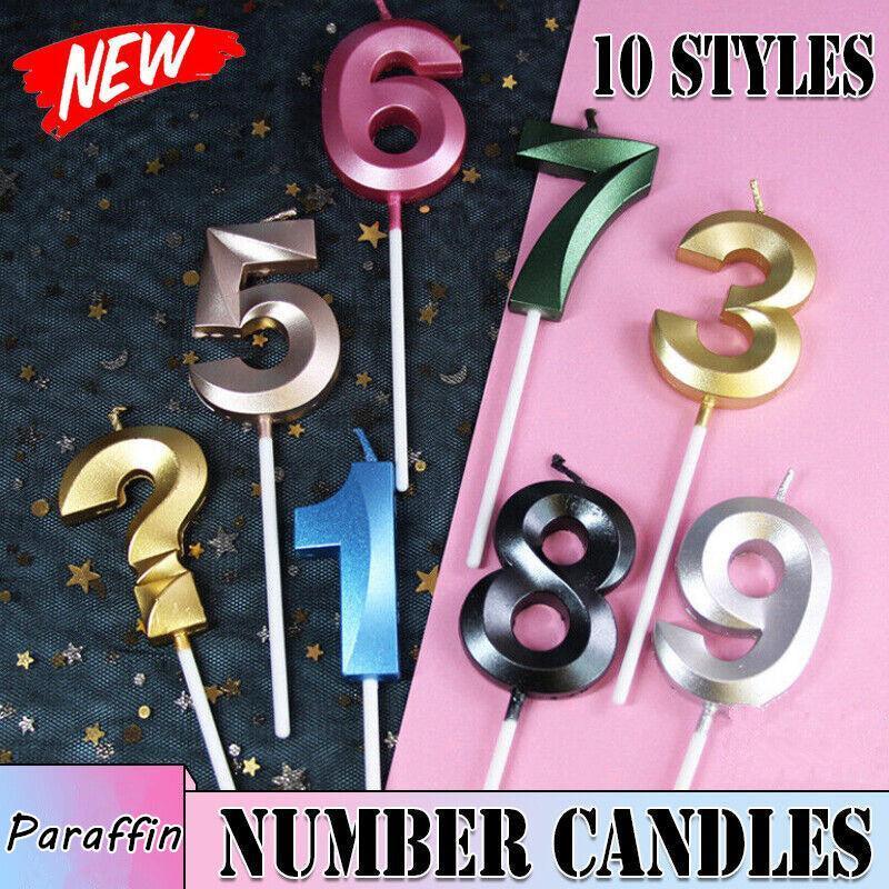 Classic Number Candles Individually Packed With Stand Birthday Make Up Ur Number Rose Gold - Number 1