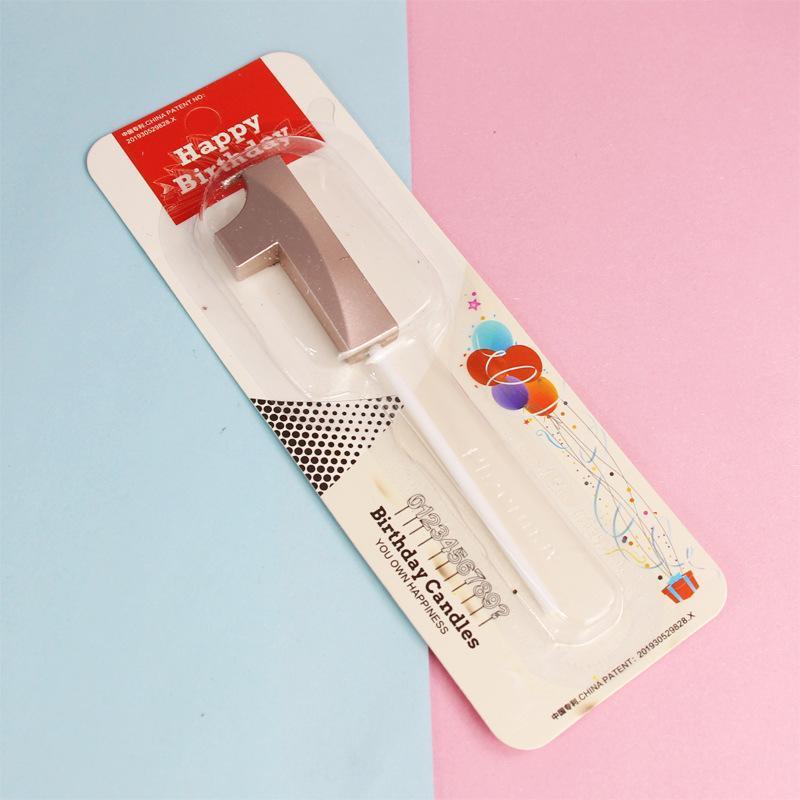 Classic Number Candles Individually Packed With Stand Birthday Make Up Ur Number Rose Gold - Number 1