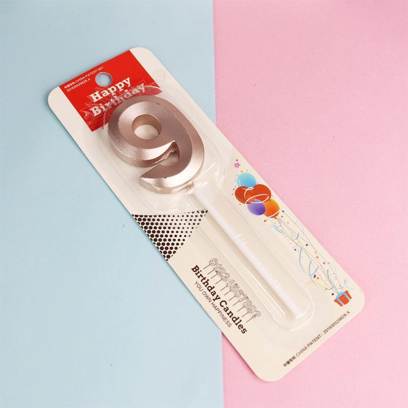 Classic Number Candles Individually Packed With Stand Birthday Make Up Ur Number Rose Gold - Number 5