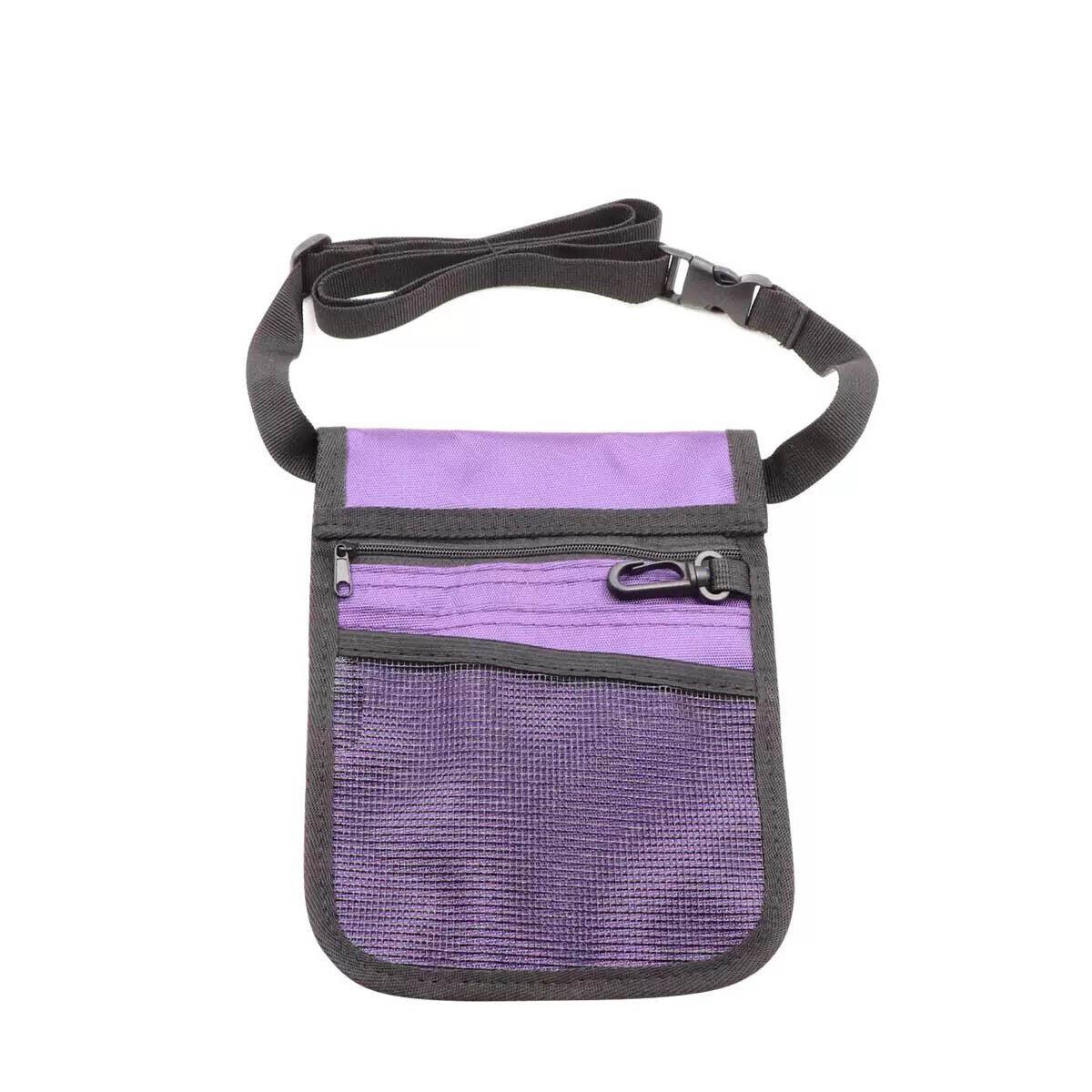 Nurse Pouch Waist Bag Medical Tool Organizer Pocket Belt with Keyring - Navy Blue