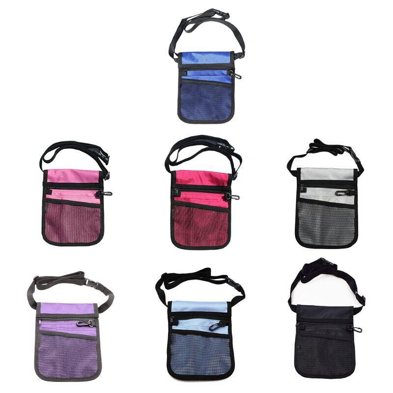 Nurse Pouch Waist Bag Medical Tool Organizer Pocket Belt with Keyring - Purple