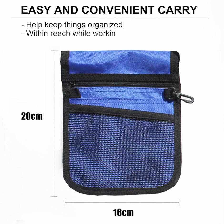 Nurse Pouch Waist Bag Medical Tool Organizer Pocket Belt with Keyring - Light Blue