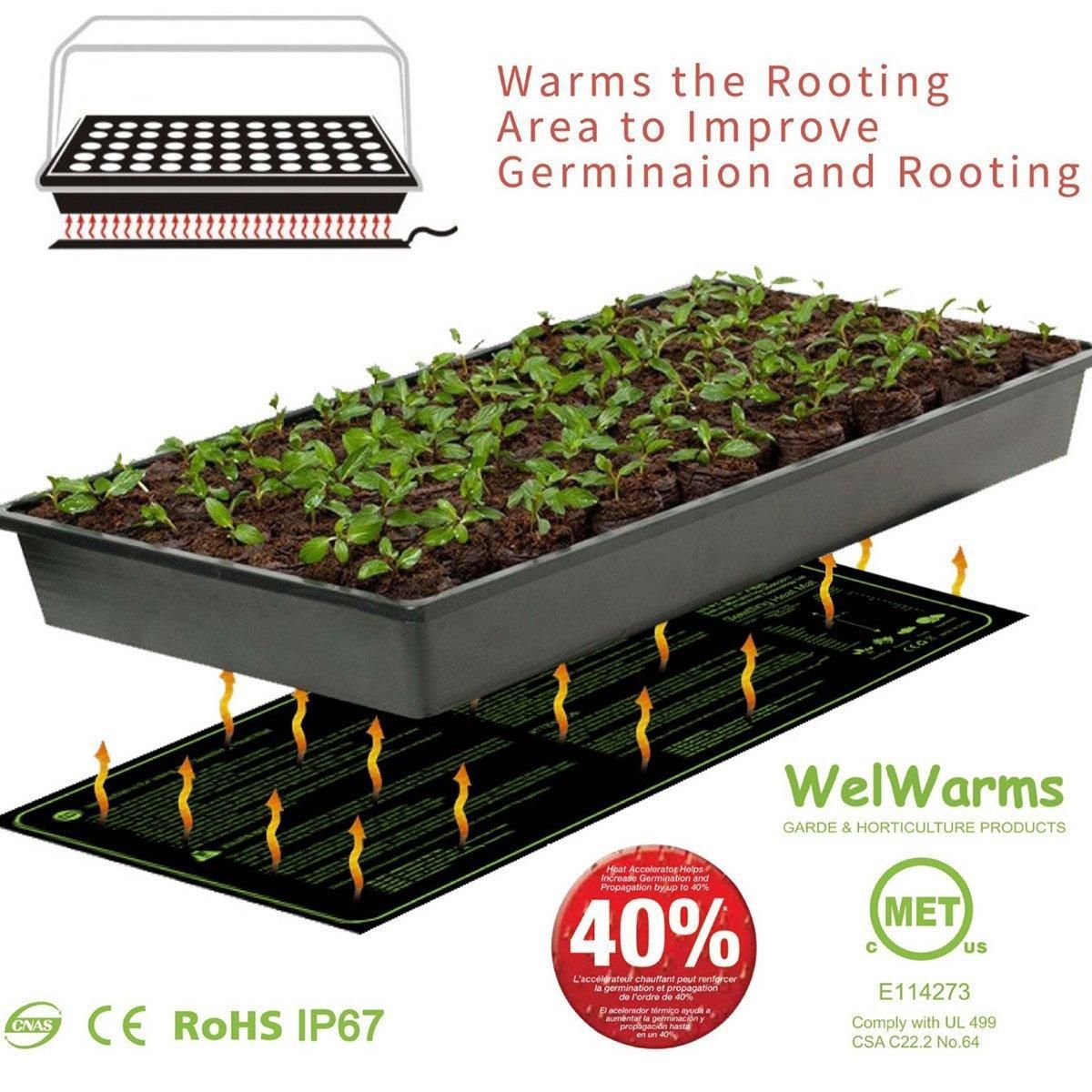 Waterproof Seedling Heat Mat ETL Certified Seed Germination Pad Plant Growth - 20*20in