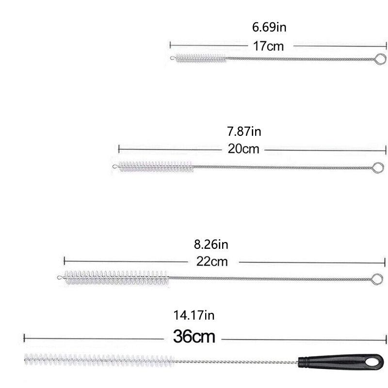 8 Pcs Nylon Straw Brush Set Cleaner Bottle Glass Tube Pipe Small Long Cleaning