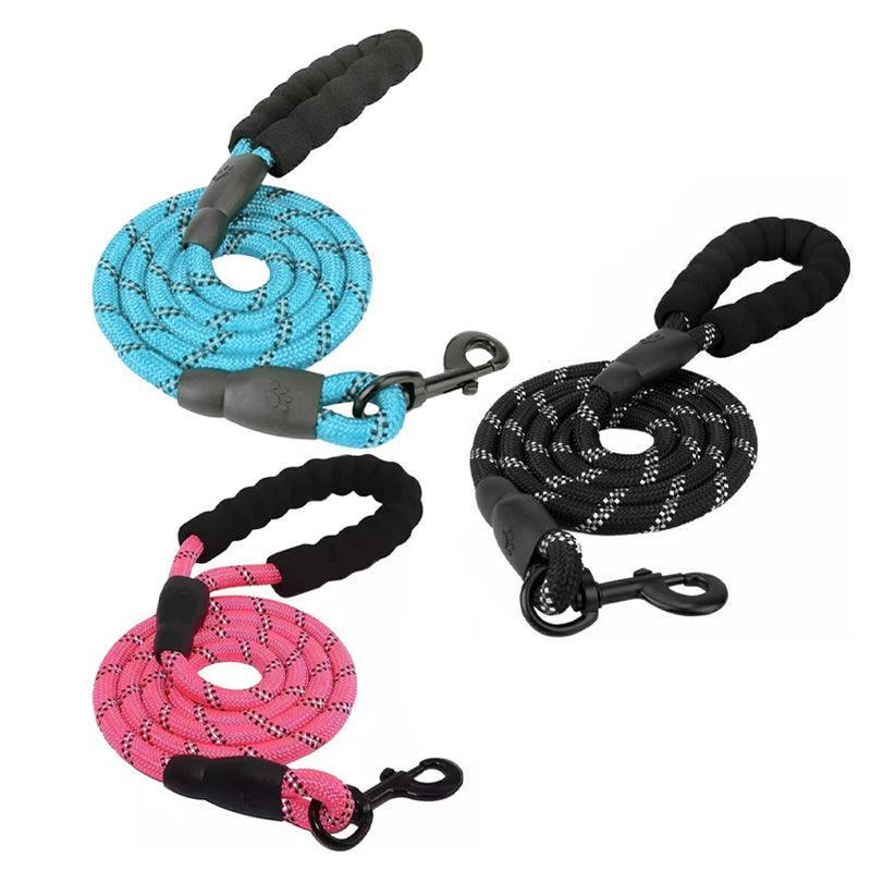 Nylon Training Dog Leash Heavy Duty Pet Products Strong Rope Recall Lead Leashes - Black