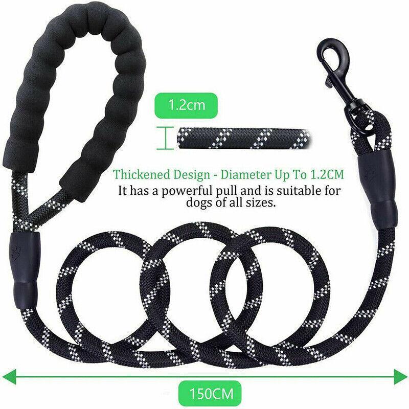 Nylon Training Dog Leash Heavy Duty Pet Products Strong Rope Recall Lead Leashes - Blue
