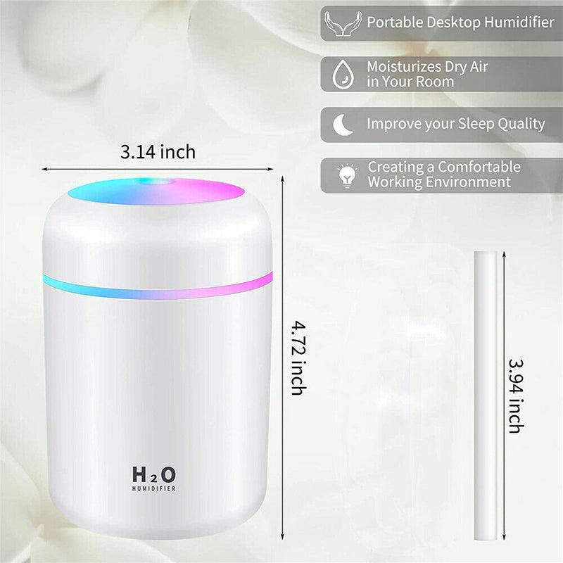 Usb Car Air Purifier Diffuser Aroma Oil Humidifier Mist Led Night Light Home Au - Pink