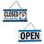 Open Closed Sign with Will Return Clock for Business Shops and Home Use 29x15cm