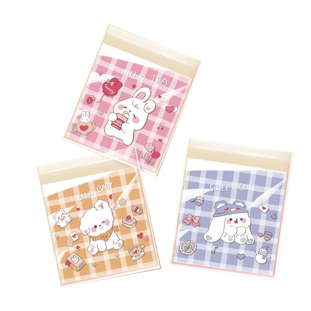 500 Pack Self Adhesive Cookie Packaging Bags Vibrant Designs OPP Material - Have a nice day 10*10*3cm
