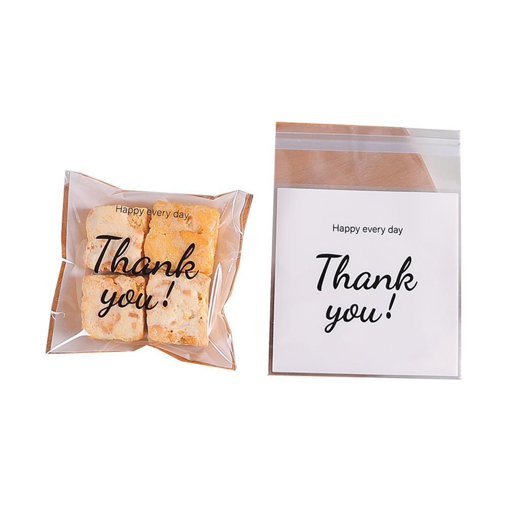 500 Pack Self Adhesive Cookie Packaging Bags Vibrant Designs OPP Material - Cute 10*10*3cm