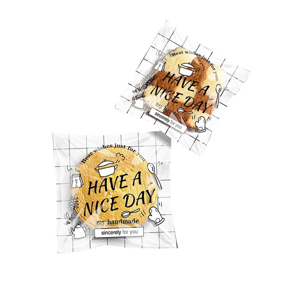 500 Pack Self Adhesive Cookie Packaging Bags Vibrant Designs OPP Material - Cute 10*10*3cm