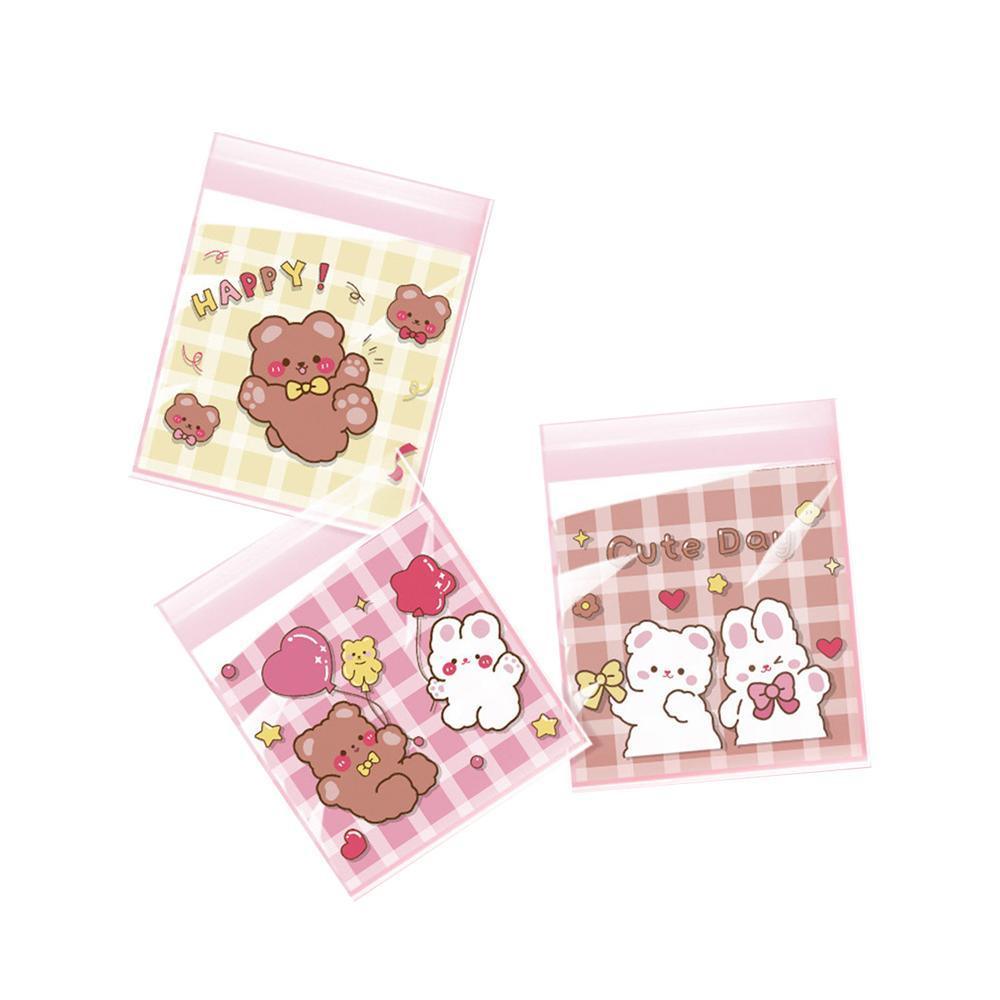 500 Pack Self Adhesive Cookie Packaging Bags Vibrant Designs OPP Material - Cute 14*14*3cm