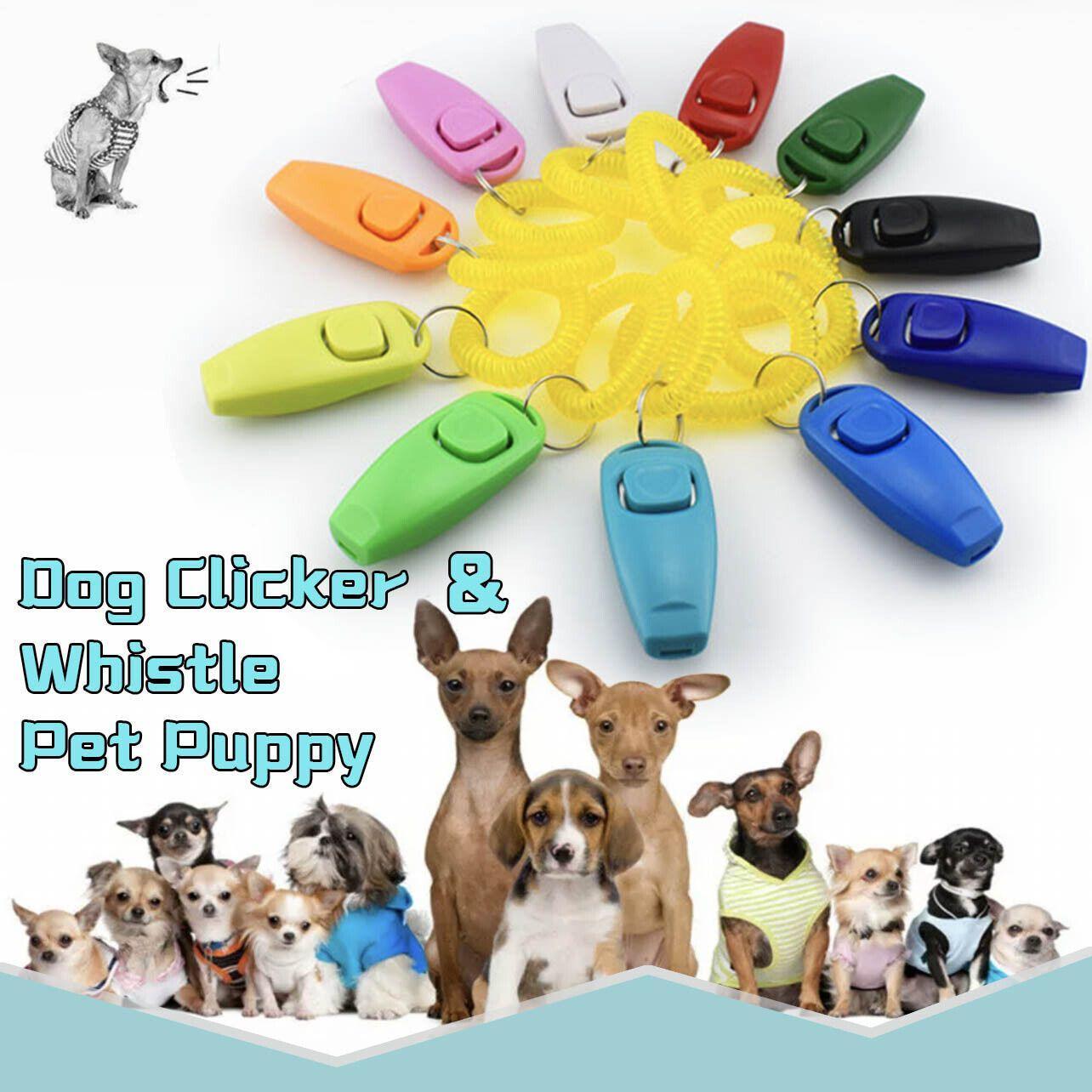 Dog Whistle and Clicker Set for Training Stop Barking Obedience Tool Combo - Orange