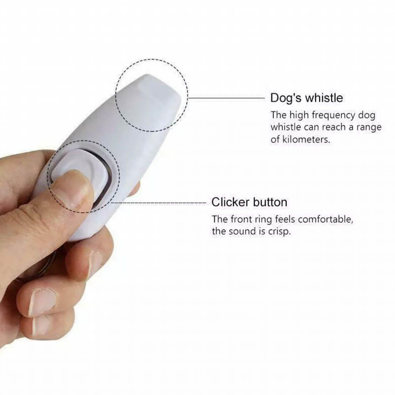 Dog Whistle and Clicker Set for Training Stop Barking Obedience Tool Combo - Orange