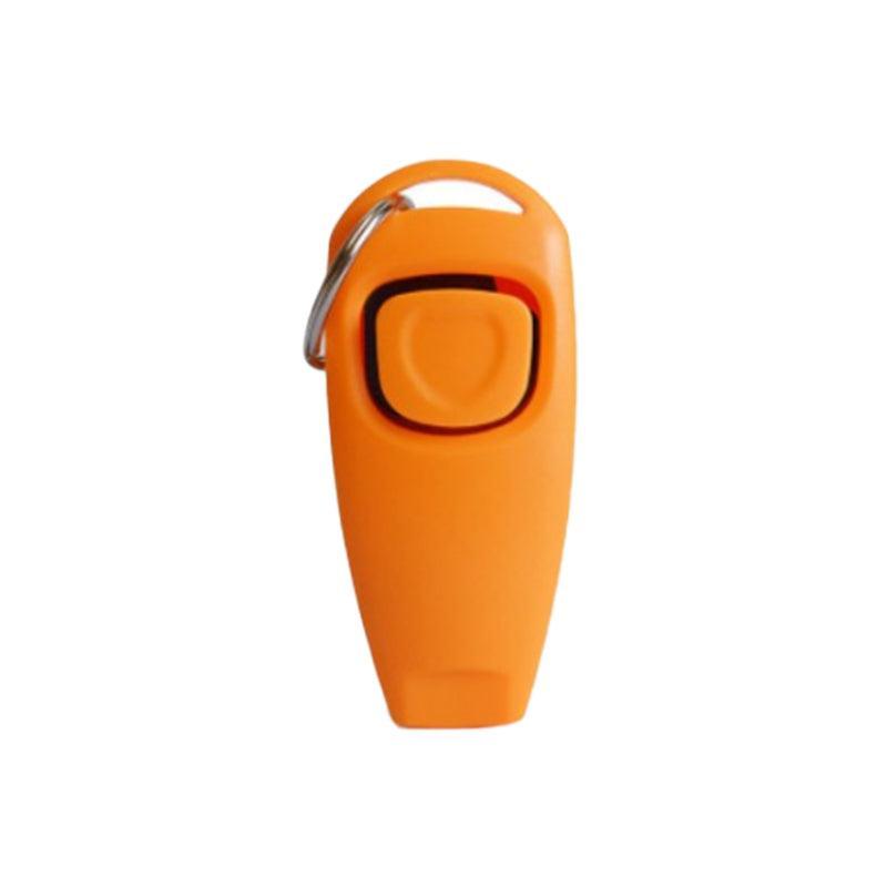 Dog Whistle and Clicker Set for Training Stop Barking Obedience Tool Combo - Orange