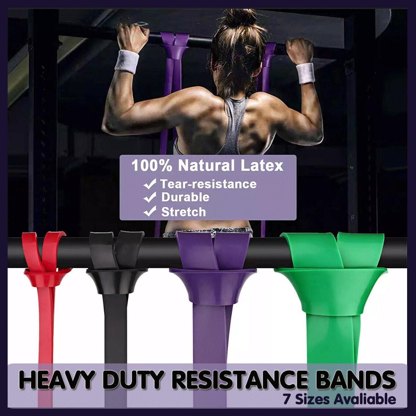 Heavy Duty Resistance Yoga Band Loop Exercise Fitness Workout Band Gym Band - Purple 35-85 lbs (32mm*2080mm)