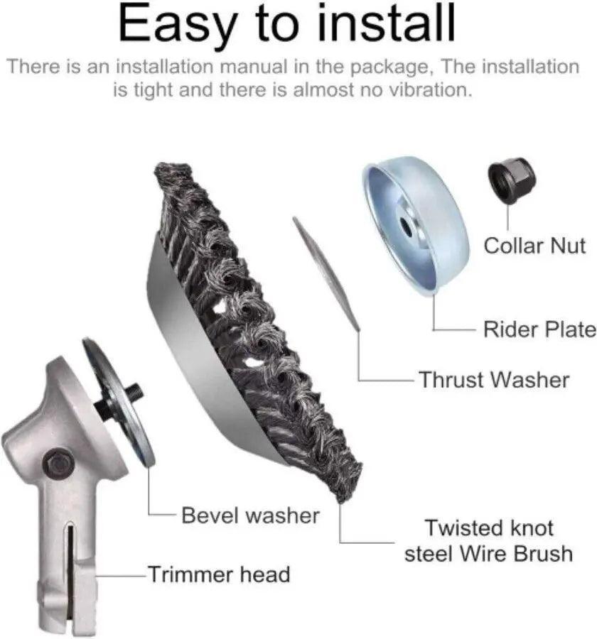 6/8inch Weed Brush Steel Wire Trimmer Wheel Garden Lawnmower Head Tool Grass Cutter - 6''