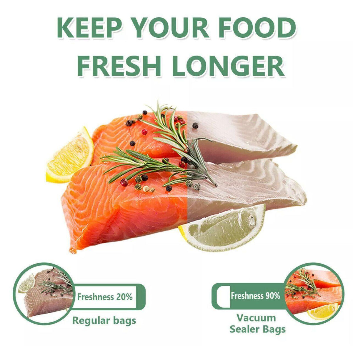 Black Vacuum Food Sealer Seal Bags Rolls Saver Storage Commercial 20/28Cm*5M - 20cm* 5m* 1 Roll