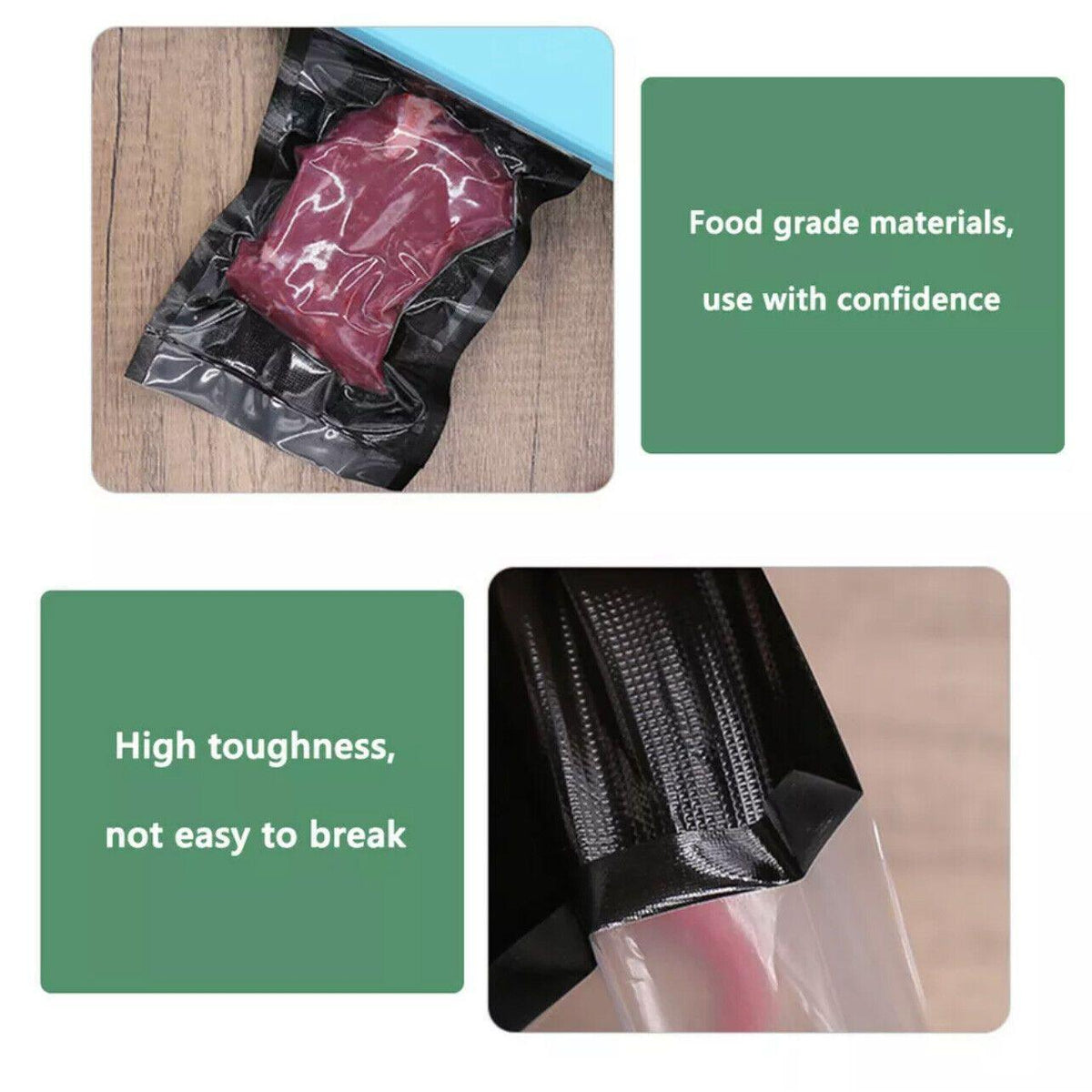 Black Vacuum Food Sealer Seal Bags Rolls Saver Storage Commercial 20/28Cm*5M - 20cm* 5m* 1 Roll