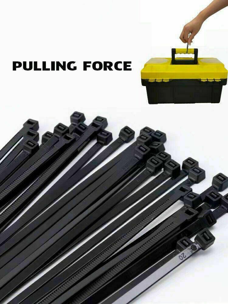 50X Cable Ties Zip Ties Nylon Uv Stabilised Black Cable Tie - 10*920mm White