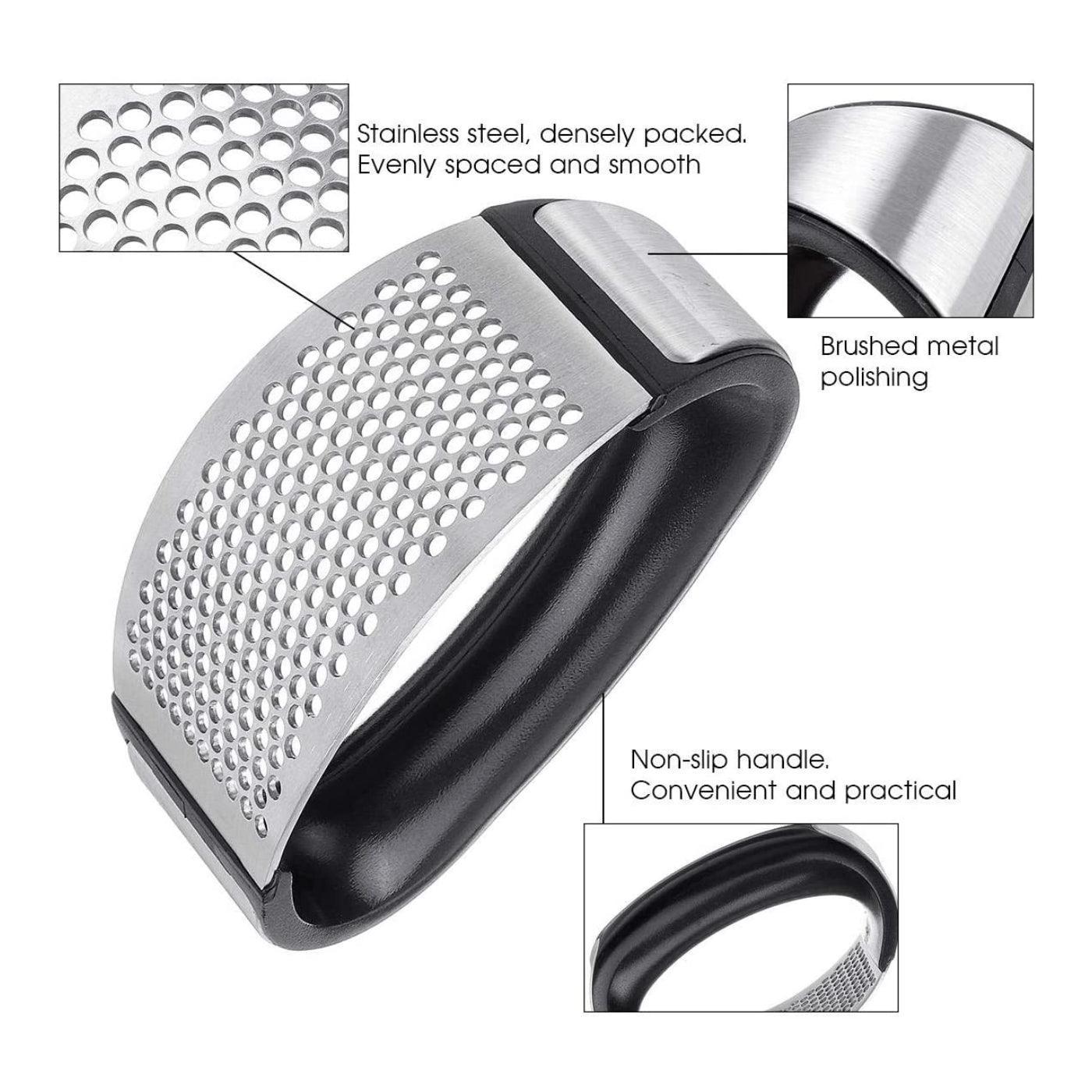 Stainless Steel Garlic Masher Press Crusher Squeezer Masher Kitchen Gadget Au - Silver