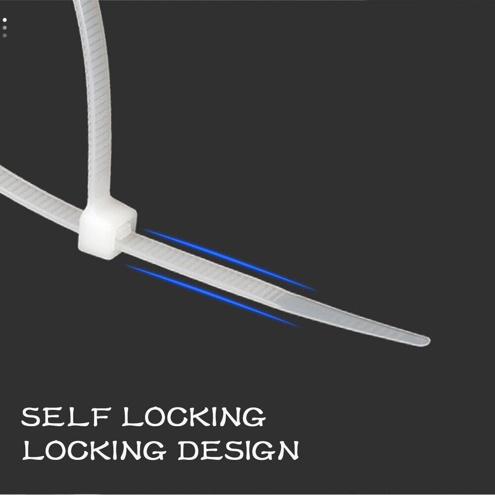 100X Cable Ties Zip Ties Nylon UV Stabilised Bulk White Cable Ties - 10*400mm White