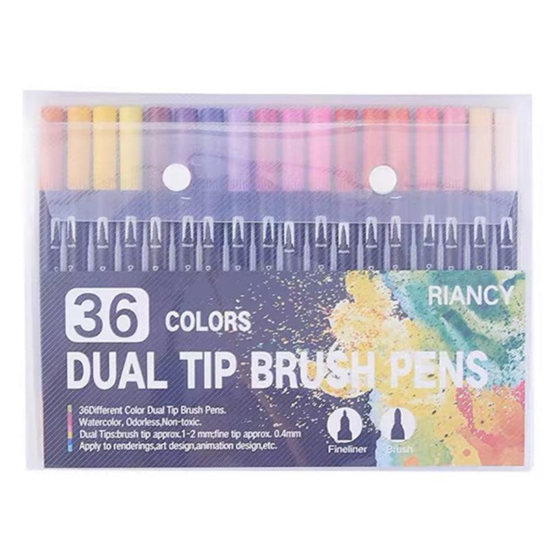 12-120 Watercolor Brush Pen Set Artist Sketch Marker - White-120 Colours