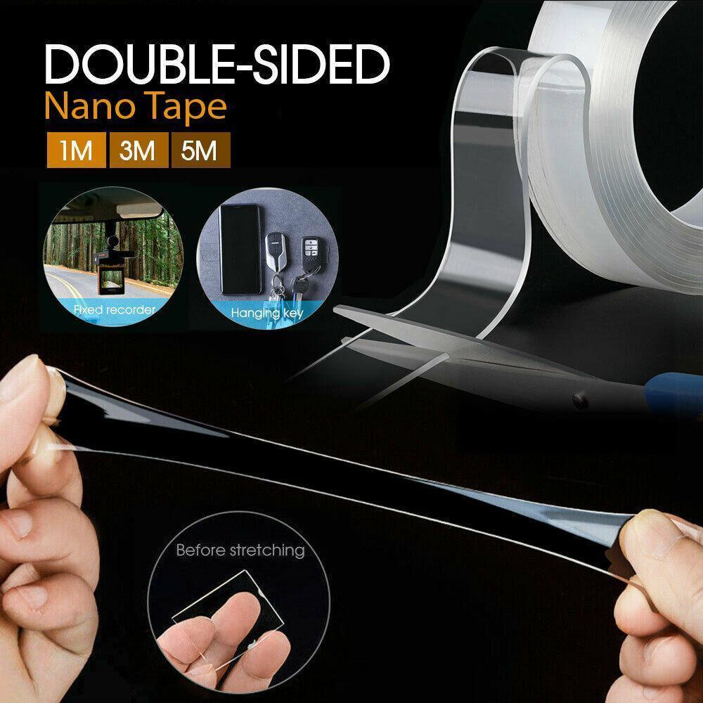 Double Sided Nano Tape Transparent Reusable Adhesive Gel Grip for Home Office - 3cm*5m*2mm (1 Unit)