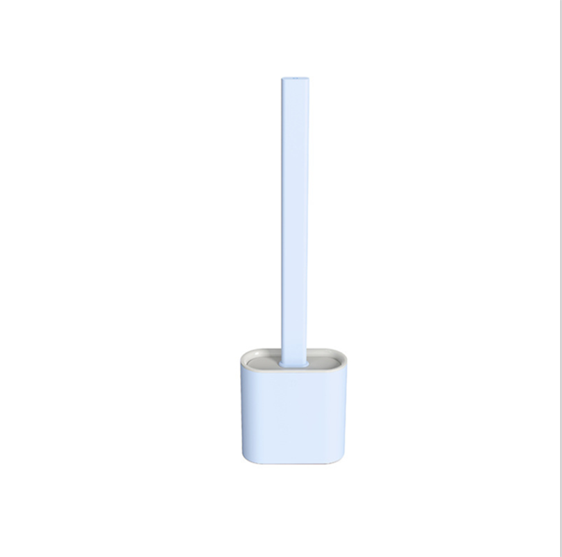 TPR Toilet Brush Set Silicone-Like Head with Holder Wall Mounted Detachable Handle - Pink * 1 Unit