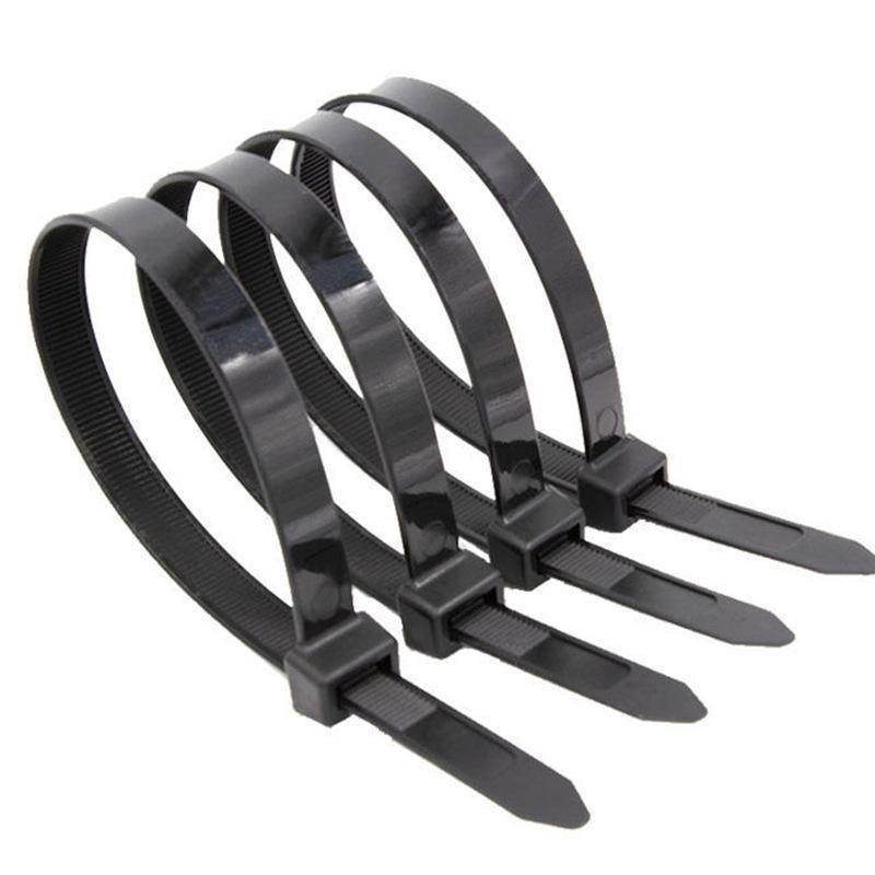 250X Cable Ties Zip Ties Nylon UV Stabilised Black Cable Tie - 7.2*300mm