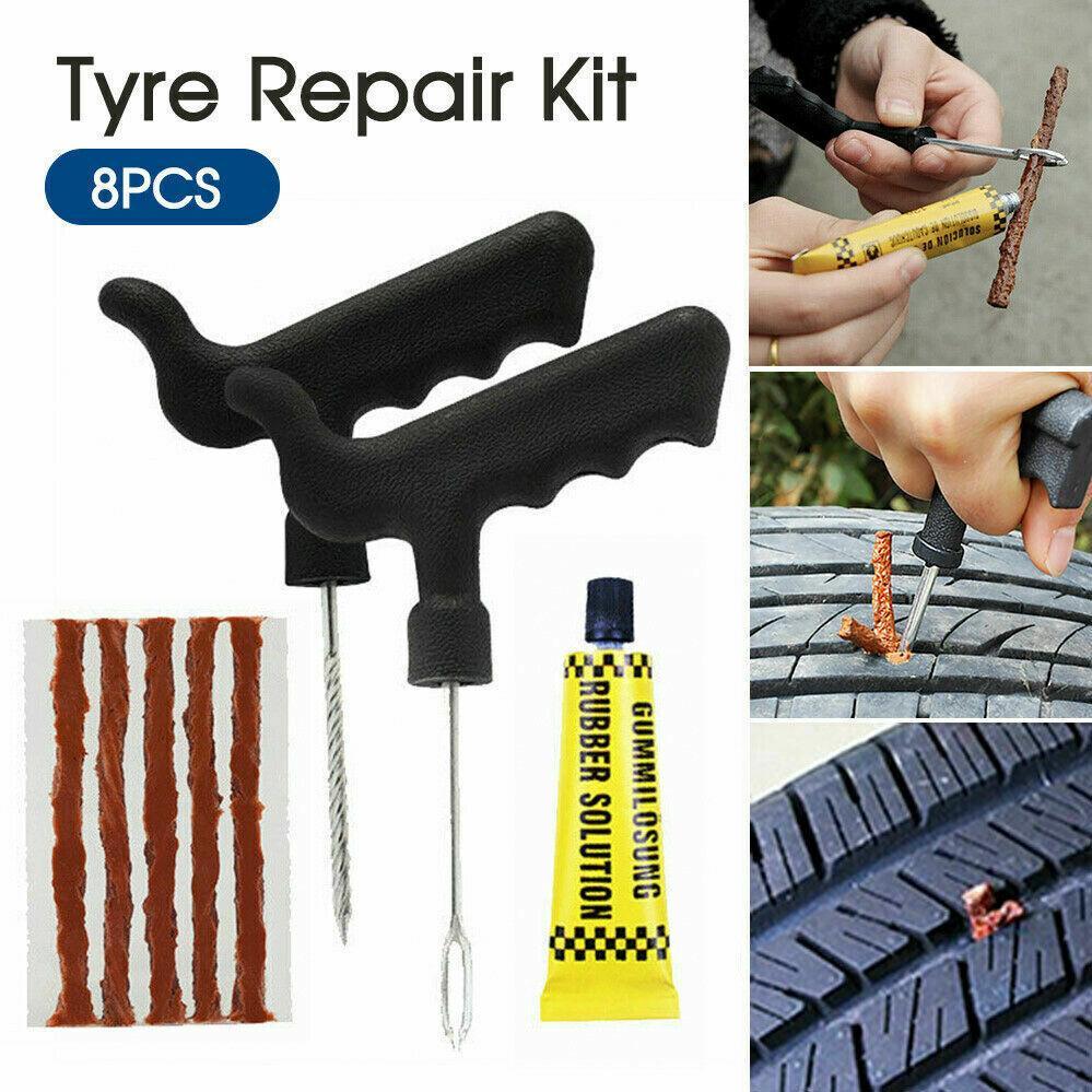 8Pcs Tyre Repair Kit Tire Puncture Emergency Tool Motorcycle Bike Car Tubeless