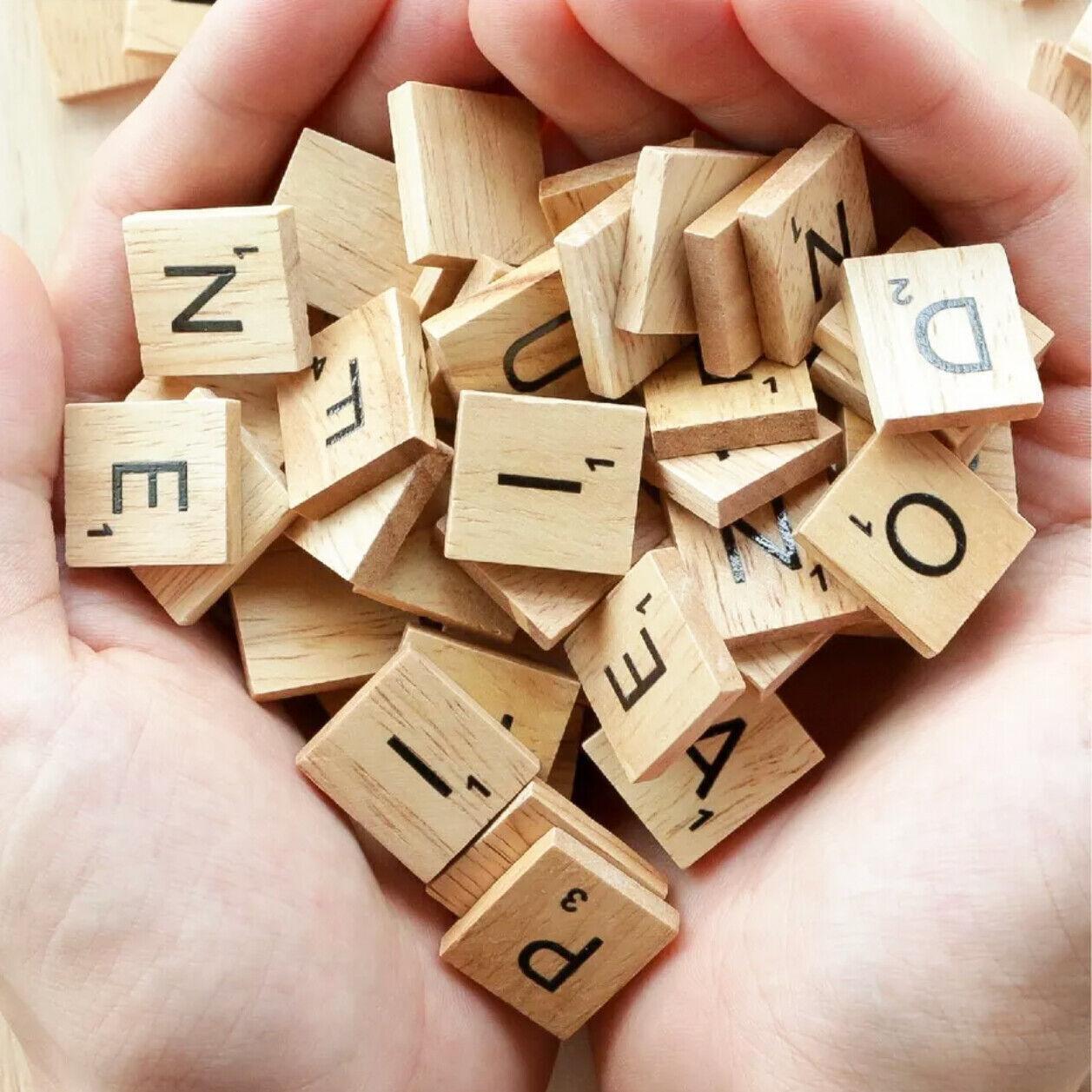 20X Wooden Alphabet Scrabble Tiles A-Z Letters and Numbers DIY Craft Game Pieces - Letter W 20pcs